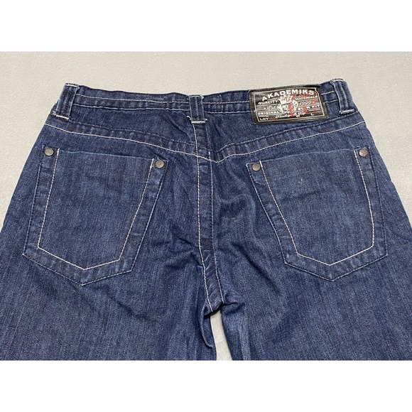 Akademiks Jeans Mens 34x29 Dark Blue Tailored Fit Dark Wash Denim Pants - Picture 7 of 13